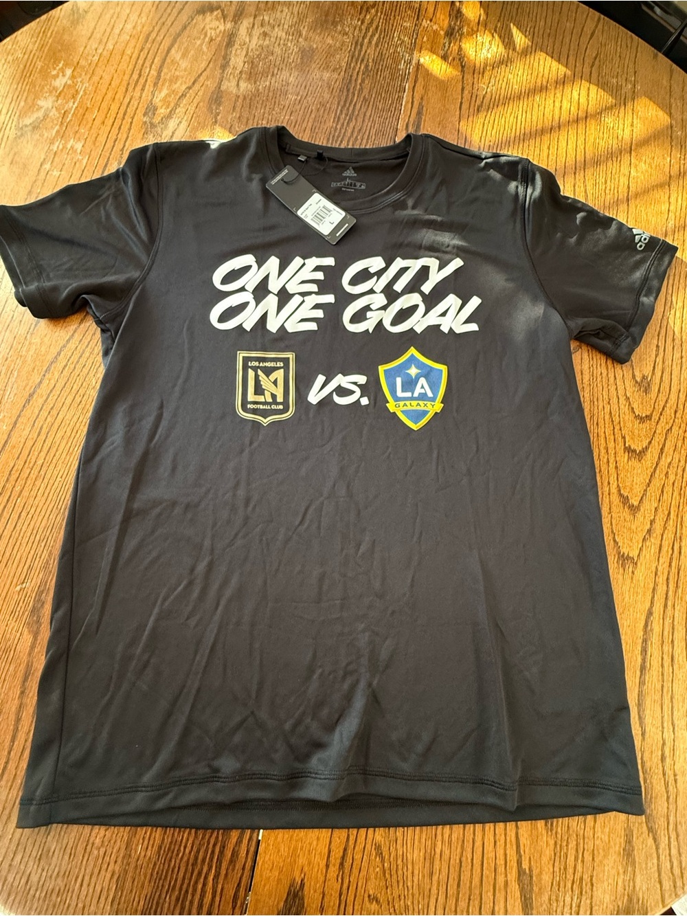 Adidas men’s LA GALAXY Black 'One City One Goal' Soccer Tee